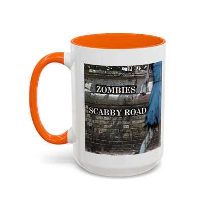 2-sided, Scabby Road White Accent Mug by CreepyCrafts.boo