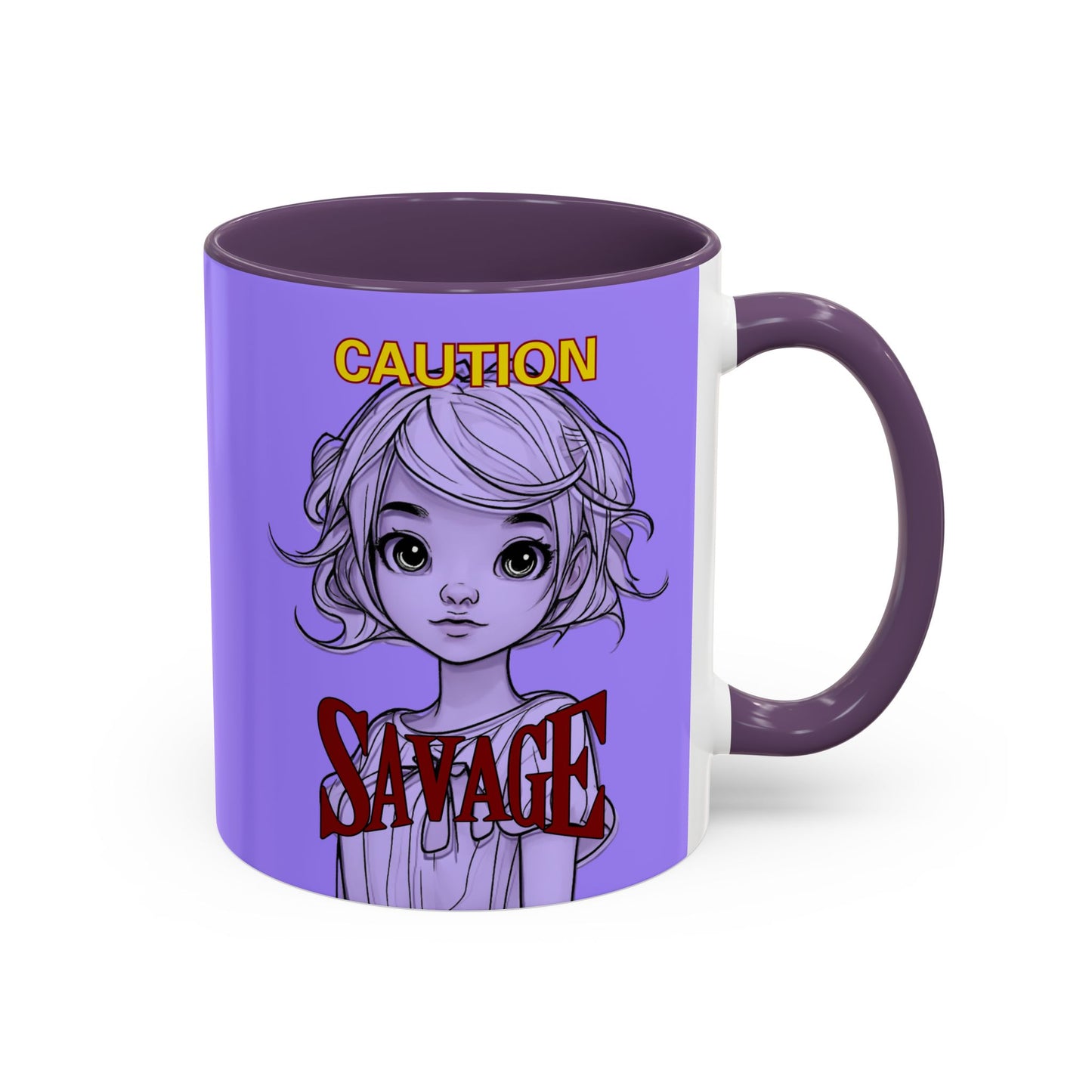 Caution, Savage Light Purple Accent Mug by cypherpunkgear.com