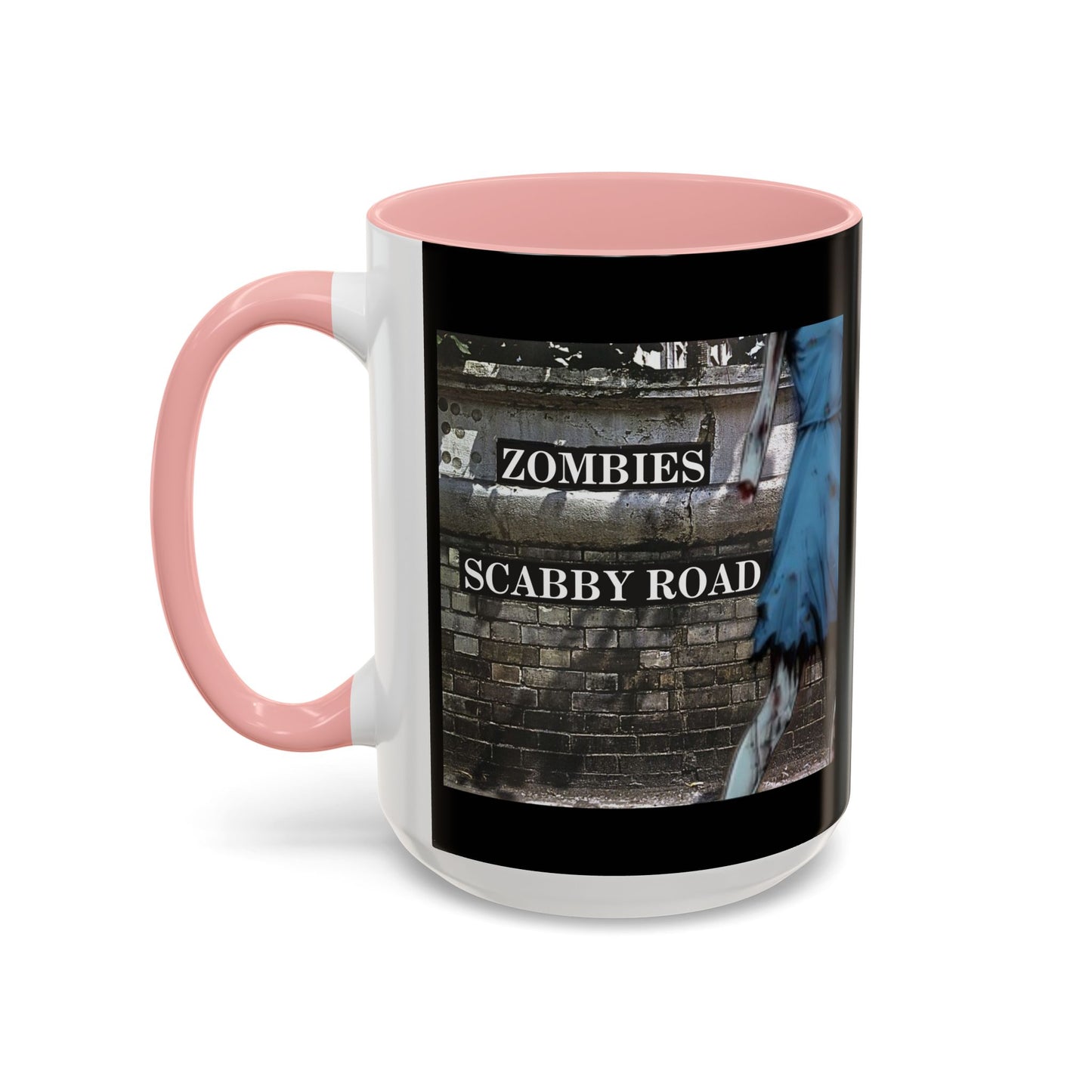2-sided, Scabby Road Black Accent Mug by CreepyCrafts.boo