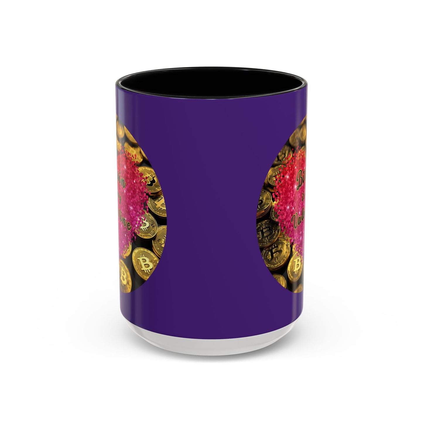 Bitcoin is My Valentine Purple Accent Mug by cypherpunkgear.com