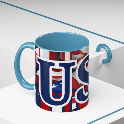 USA! USA! USA BLfont Patriot Accent Mug by cypherpunkgear