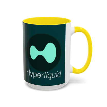 Hyperliquid White font Dark Hyperliquid Accent Mug by cypherpunkgear.com