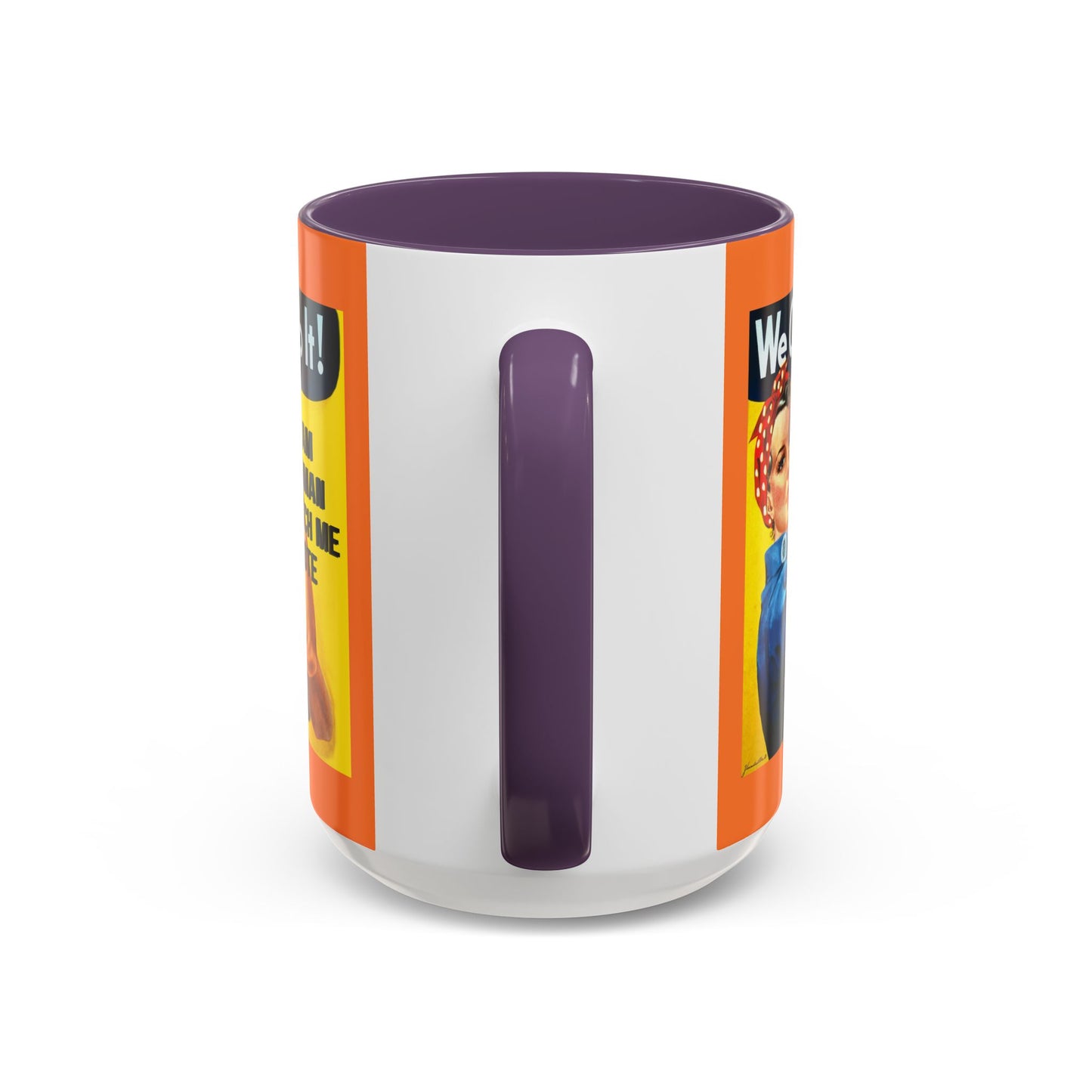 I Am Woman Watch Me Vote Rosie Orange Accent Mug by cypherpunkgear.com