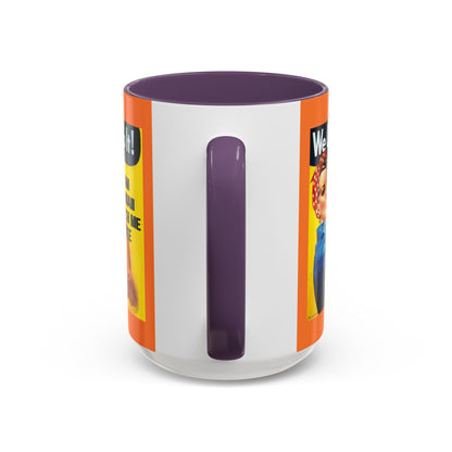 I Am Woman Watch Me Vote Rosie Orange Accent Mug by cypherpunkgear.com