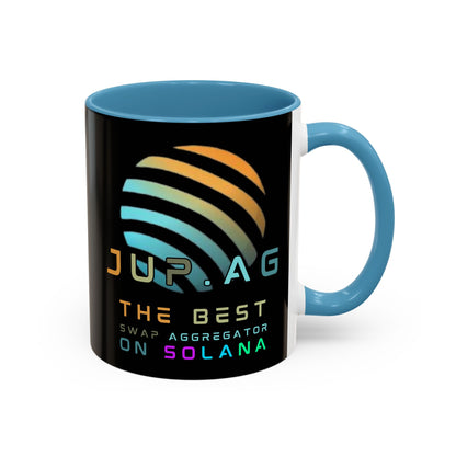 Jupiter (JUP) the best aggregator on Solana Black Accent Mug by cypherpunkgear.com