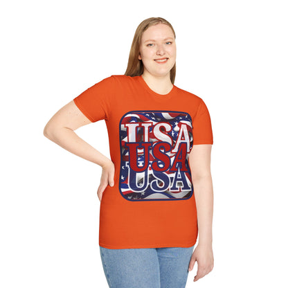 RED White and Blue USA Patriot Light colors Unisex T-Shirt by cypherpunkgear.com