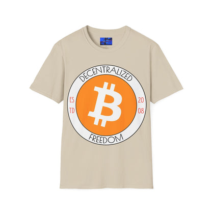 Bitcoin Decentralized Freedom LTcolors Unisex T-Shirt by cypherpunkgear