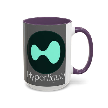Hyperliquid White font Grey Accent Mug by cypherpunkgear.com