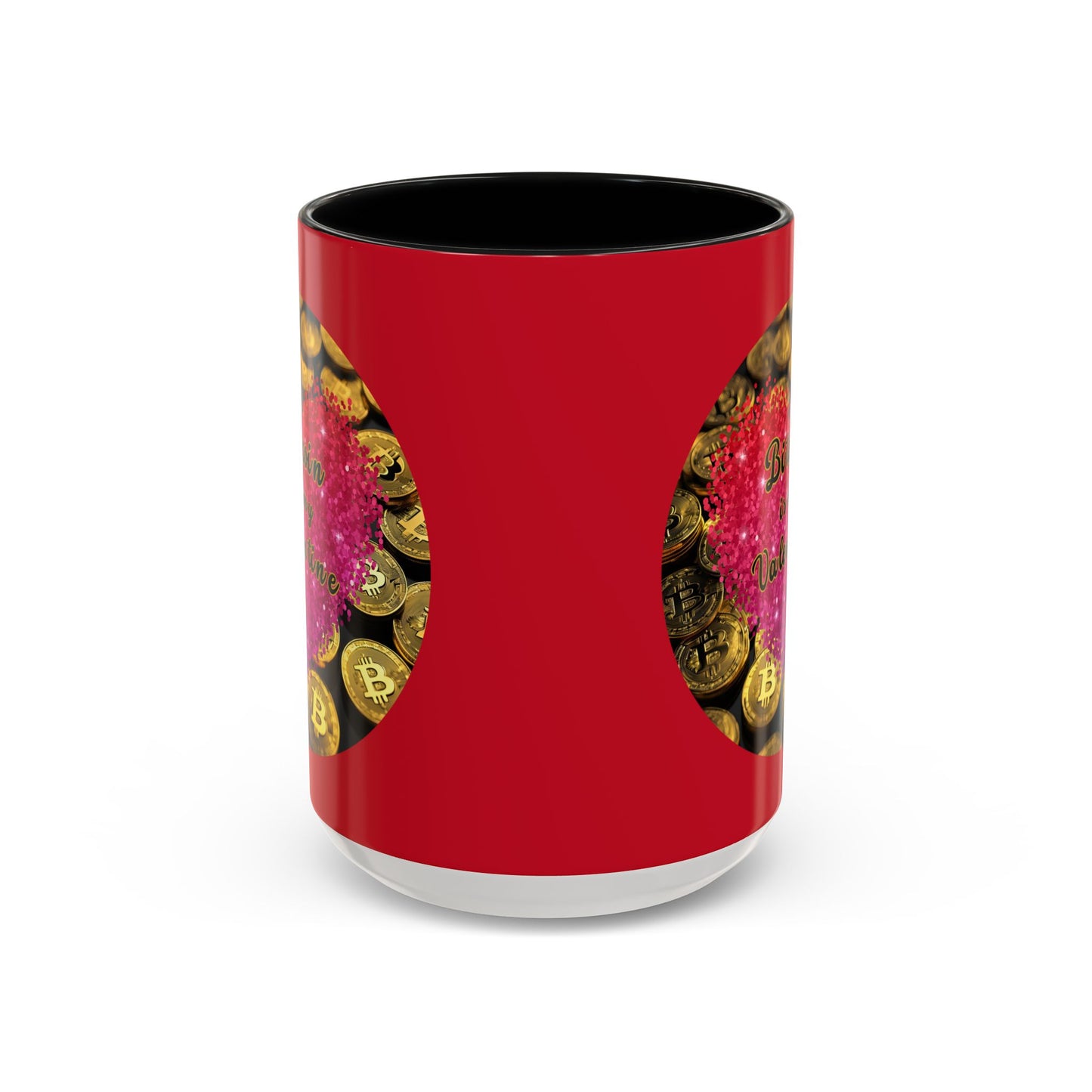 Bitcoin is My Valentine Red Accent Mug by cypherpunkgear.com