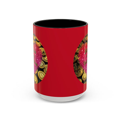 Bitcoin is My Valentine Red Accent Mug by cypherpunkgear.com