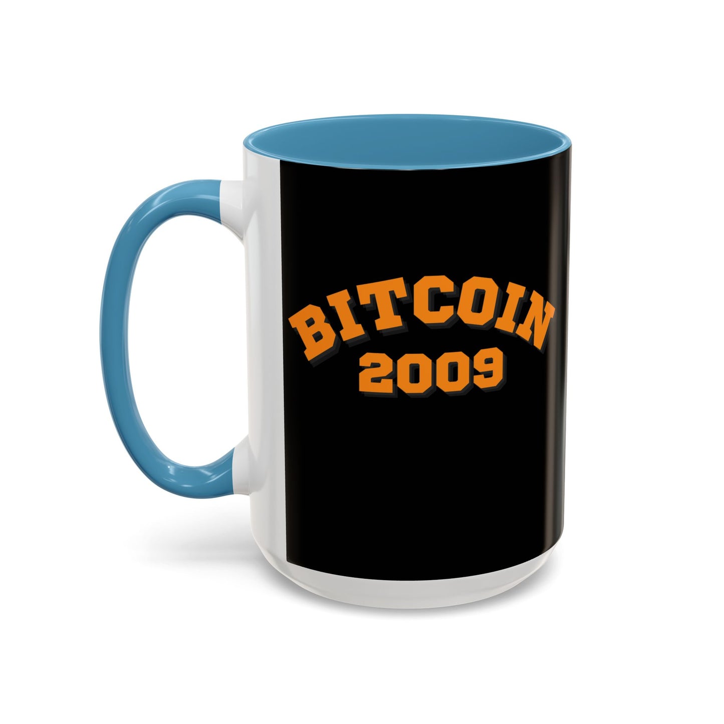 Bitcoin 2009 Black Accent Mug by cypherpunkgear.com