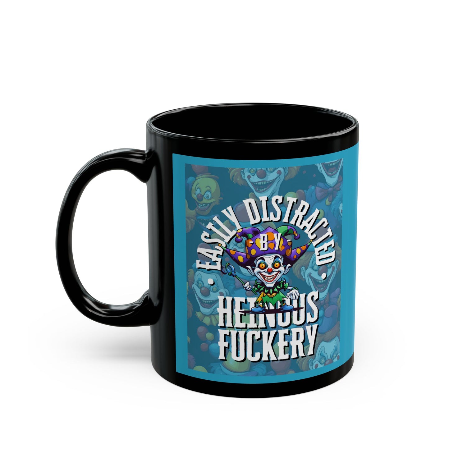 Easily Distracted by Heinous Fuckery Little Jincs Turquoise Mug by cypherpunkgear.com