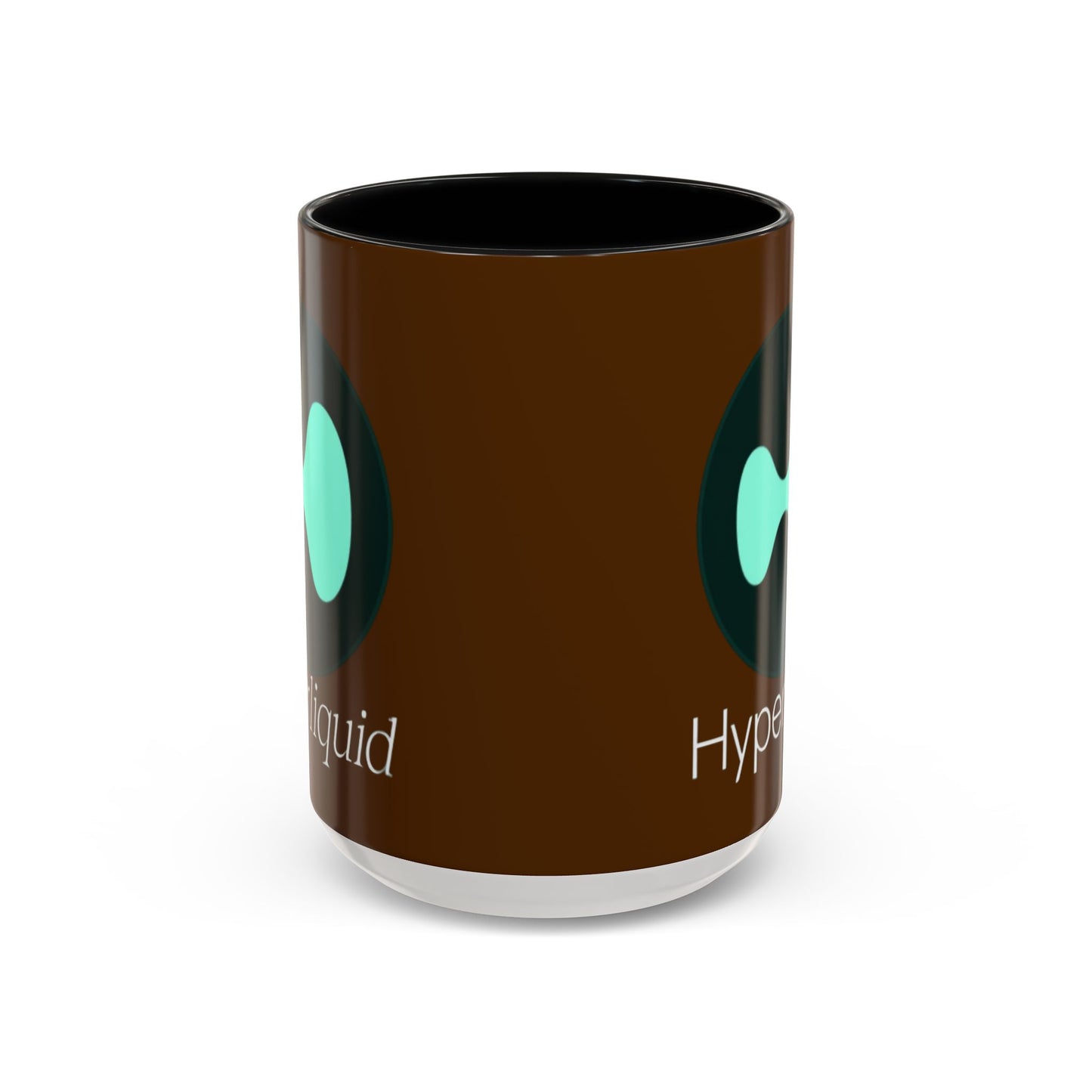 Hyperliquid White font Brown Accent Mug by cypherpunkgear.com