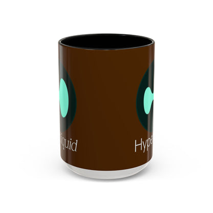 Hyperliquid White font Brown Accent Mug by cypherpunkgear.com