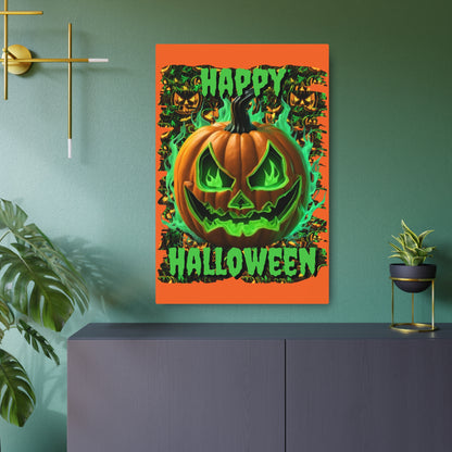Happy Halloween Green Jack Metal Art Sign by CreepyCrafts.boo