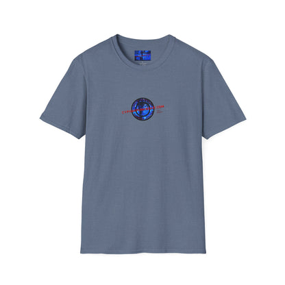 2-sided, cypherpunkgear.com Logo & Cityscape Dark colors Unisex T-Shirt by cypherpunkgear.com