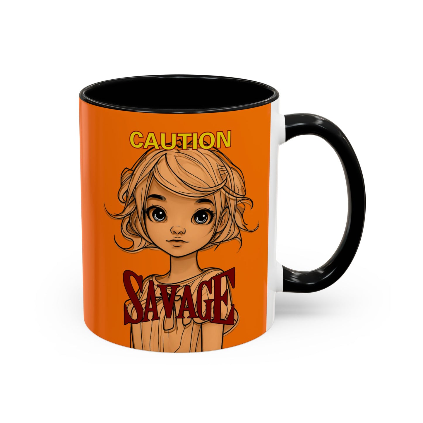 Caution, Savage Orange Accent Mug by cypherpunkgear.com