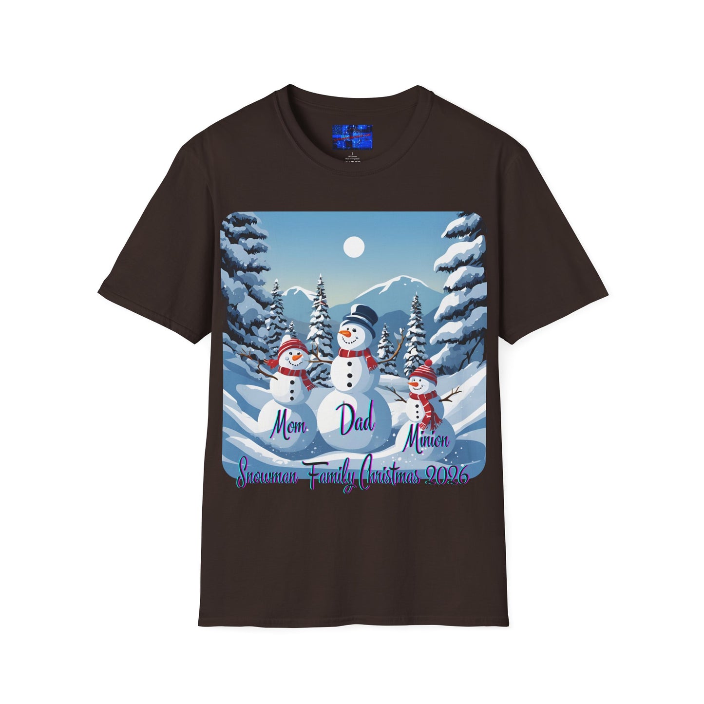 Snowman Family of 3 Dark colors Unisex T-Shirt by cypherpunkgear.com