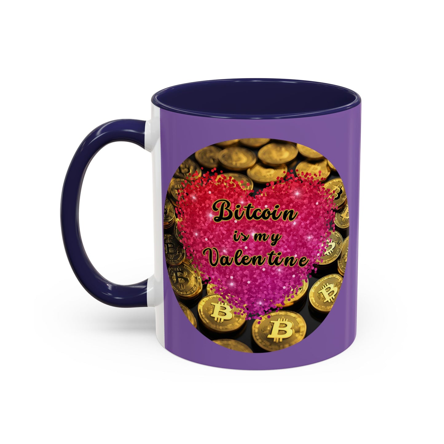 Bitcoin is My Valentine Light Purple Accent Mug by cypherpunkgear.com