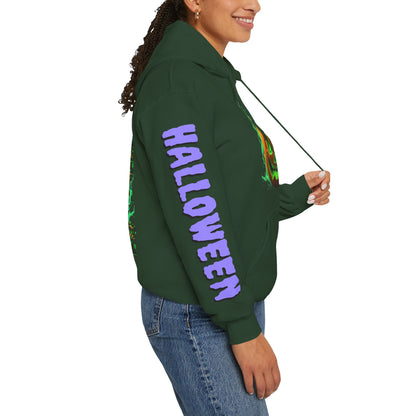 Happy Halloween Green Jack Hoodie Unisex Hooded Sweatshirt by CreepyCrafts.boo