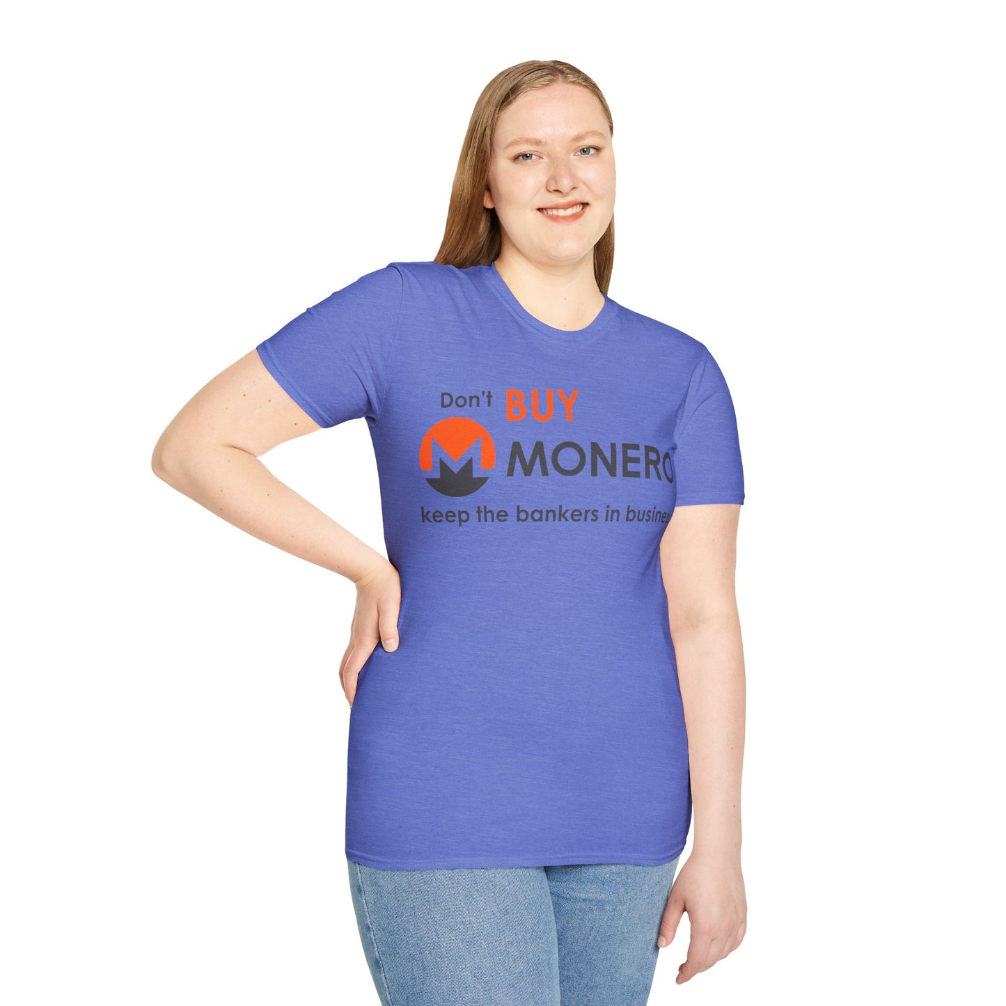 Don't buy Monero (XMR) Light colors Unisex T-Shirt by cypherpunkgear.com