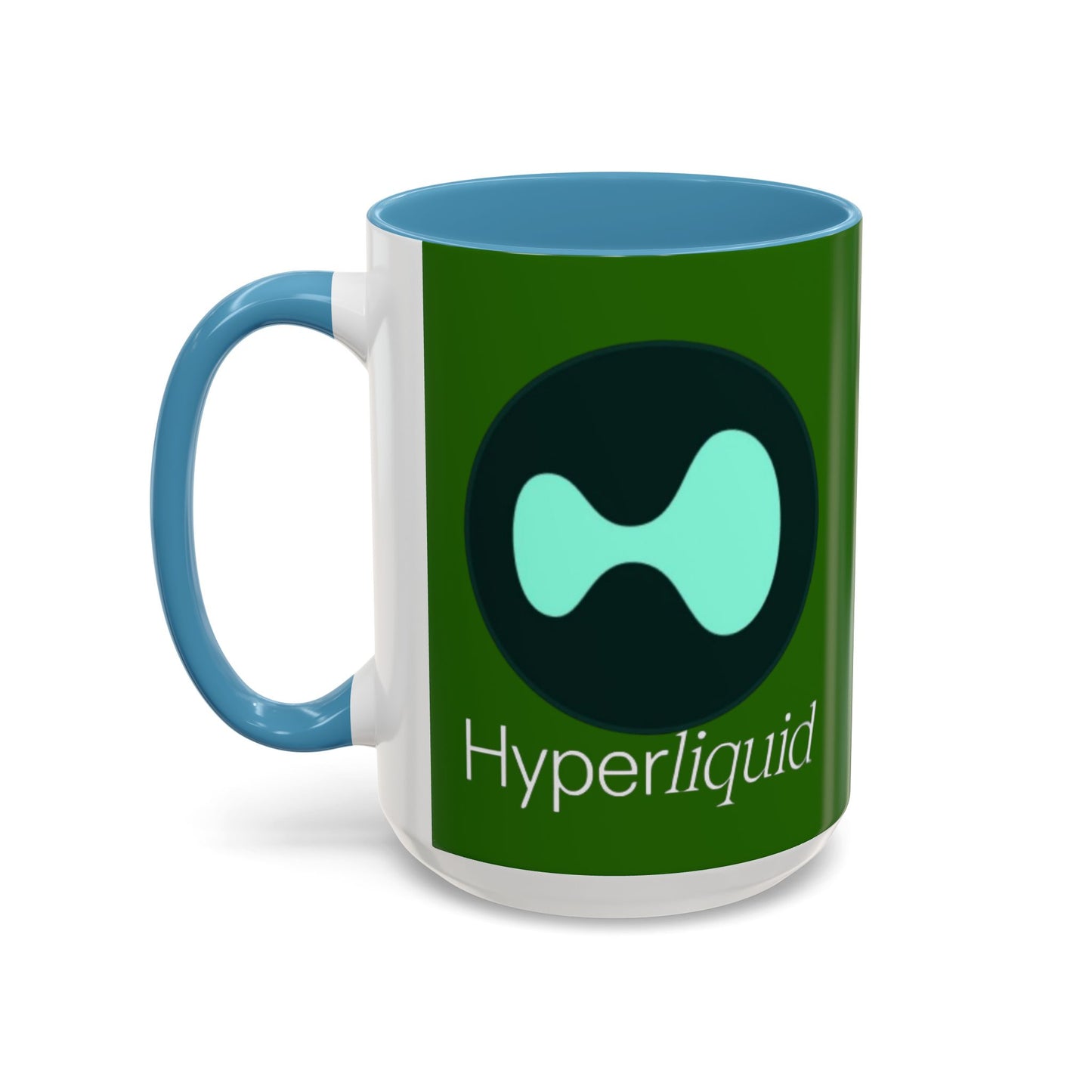 Hyperliquid White font Green Accent Mug by cypherpunkgear.com