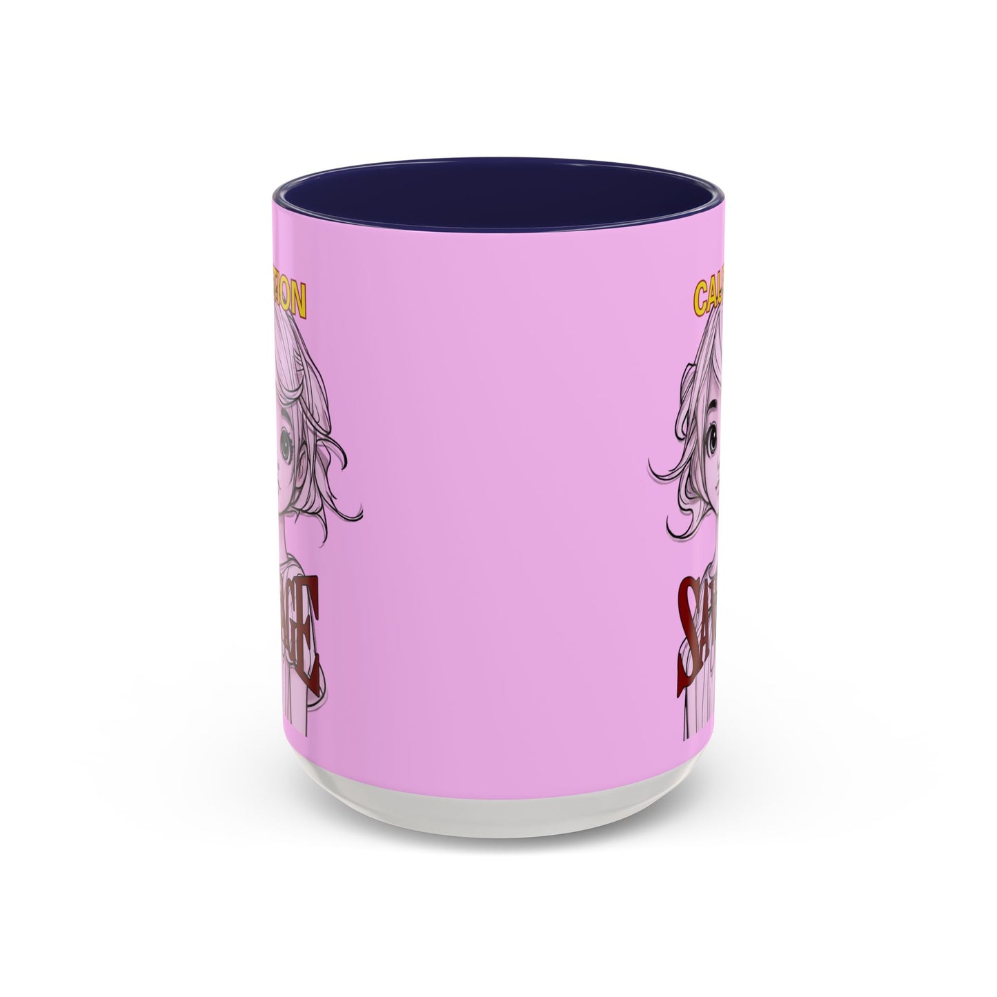 Caution, Savage Pink Accent Mug by cypherpunkgear.com