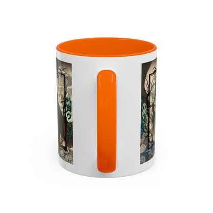 Yōkai Happy Halloween White Accent Mug by CreepyCrafts.boo