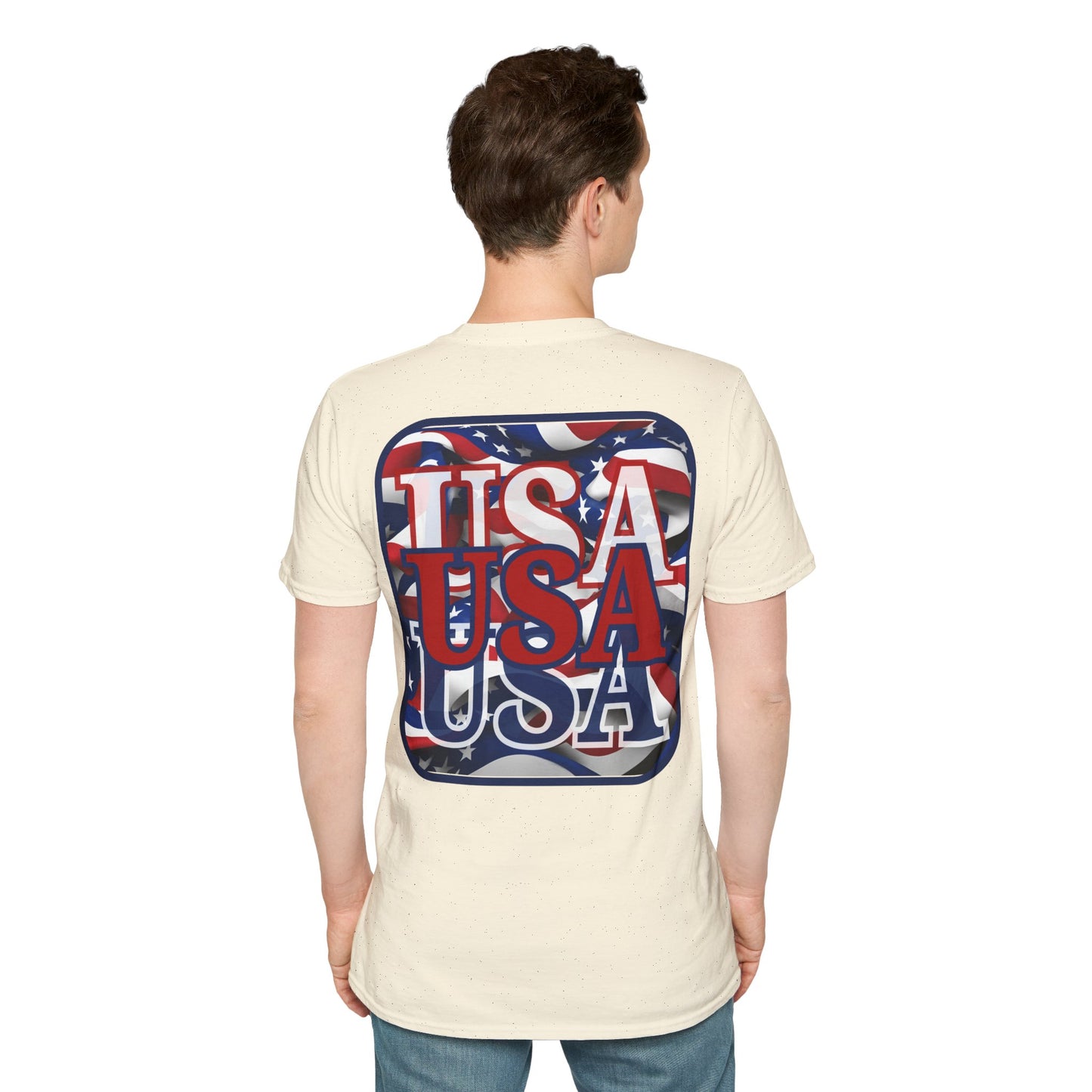 2-sided RED White and Blue USA Patriot Light colors Unisex T-Shirt by cypherpunkgear.com