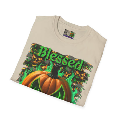 Blessed Samhain Green Jack Light colors Unisex T-Shirt by CreepyCrafts.boo