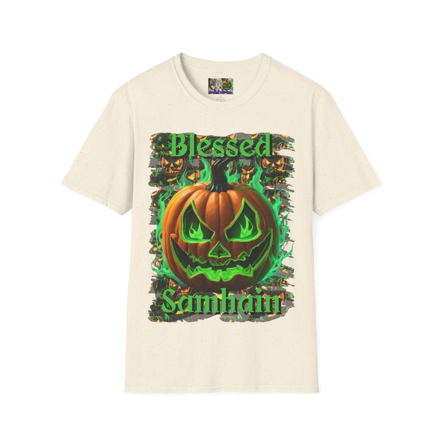 Blessed Samhain Green Jack Light colors Unisex T-Shirt by CreepyCrafts.boo