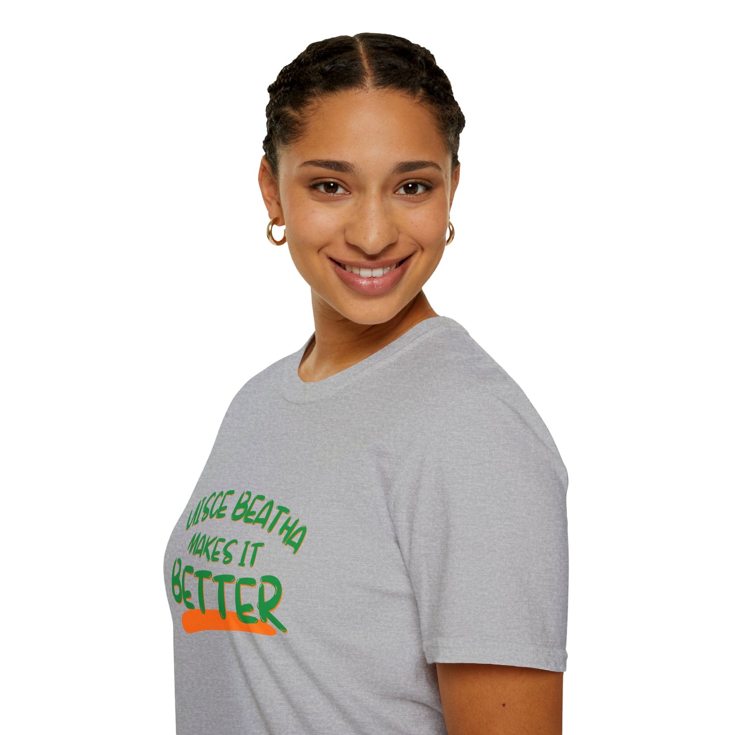 Uisce Beatha makes it better Green font Light colors Unisex T-Shirt by cypherpunkgear.com