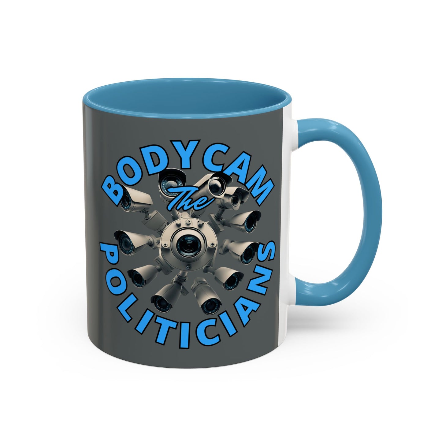 Bodycam the Politicians Cameras Grey Accent Mug by cypherpunkgear.com