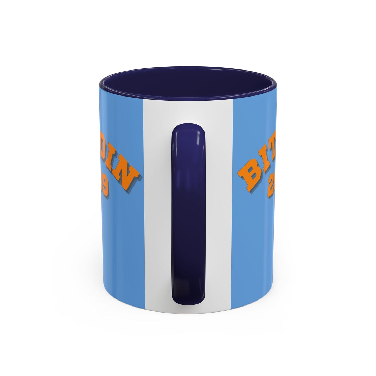 Bitcoin 2009 Light Blue Accent Mug by cypherpunkgear.com