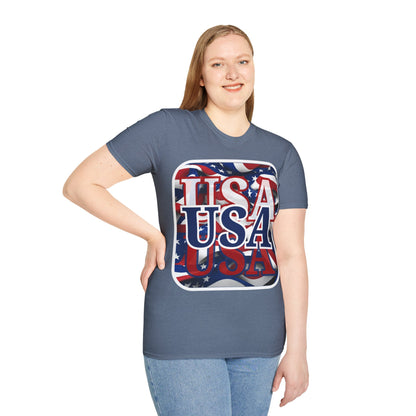 Red White and BLUE USA Patriot Dark colors Unisex T-Shirt by cypherpunkgear.com