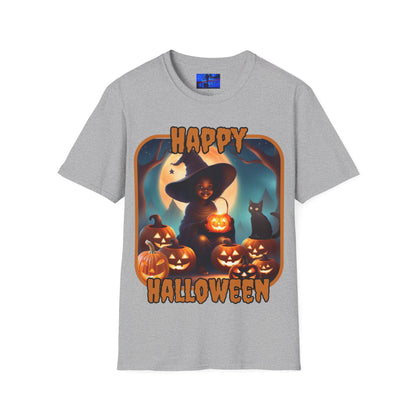 Happy Halloween Cute Witch ORfont LTcolors Unisex T-Shirt by cypherpunkgear