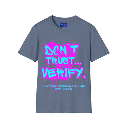 Don't Trust...Verify. Dark colors Unisex T-Shirt by cypherpunkgear.com