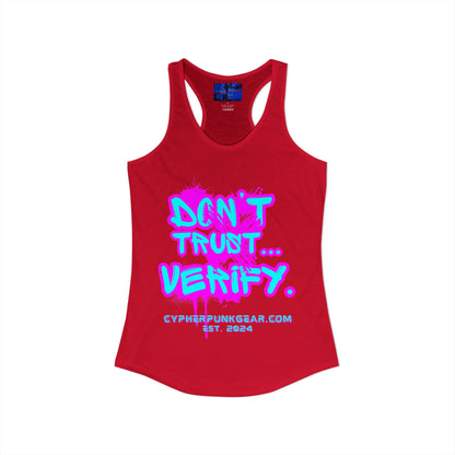 Don't Trust...Verify. Women's Racerback Tank Top by cypherpunkgear.com
