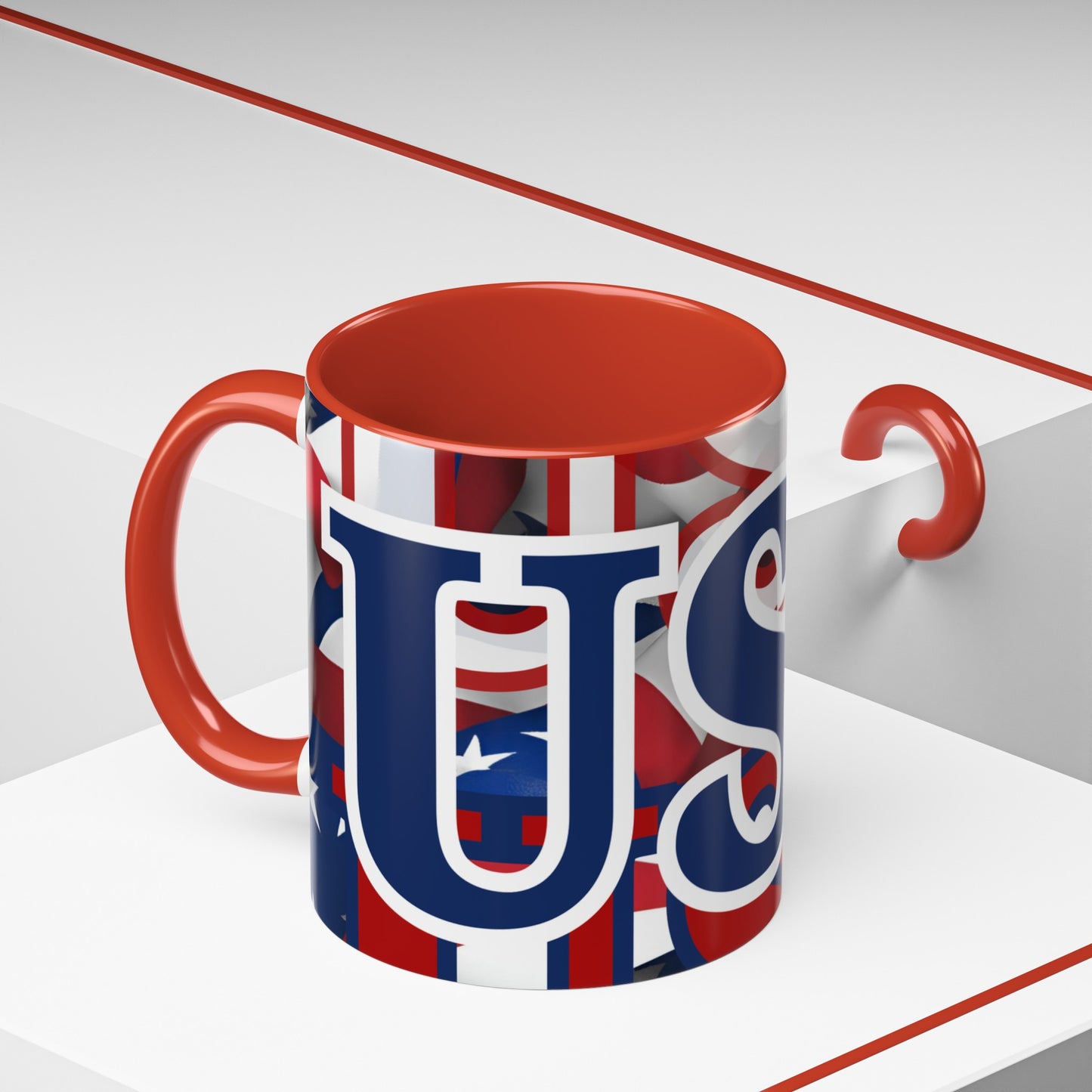 USA! USA! USA BLfont Patriot Accent Mug by cypherpunkgear