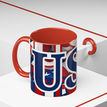 USA! USA! USA BLfont Patriot Accent Mug by cypherpunkgear