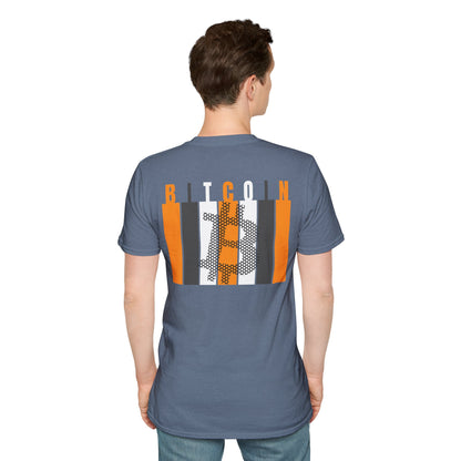 2-sided, Bitcoin (BTC) Decentralized Freedom Dark colors Unisex T-Shirt by cypherpunkgear.com