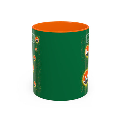 Monero (XMR) don't assume your freedoms are assured Green Accent Mug by cypherpunkgear.com