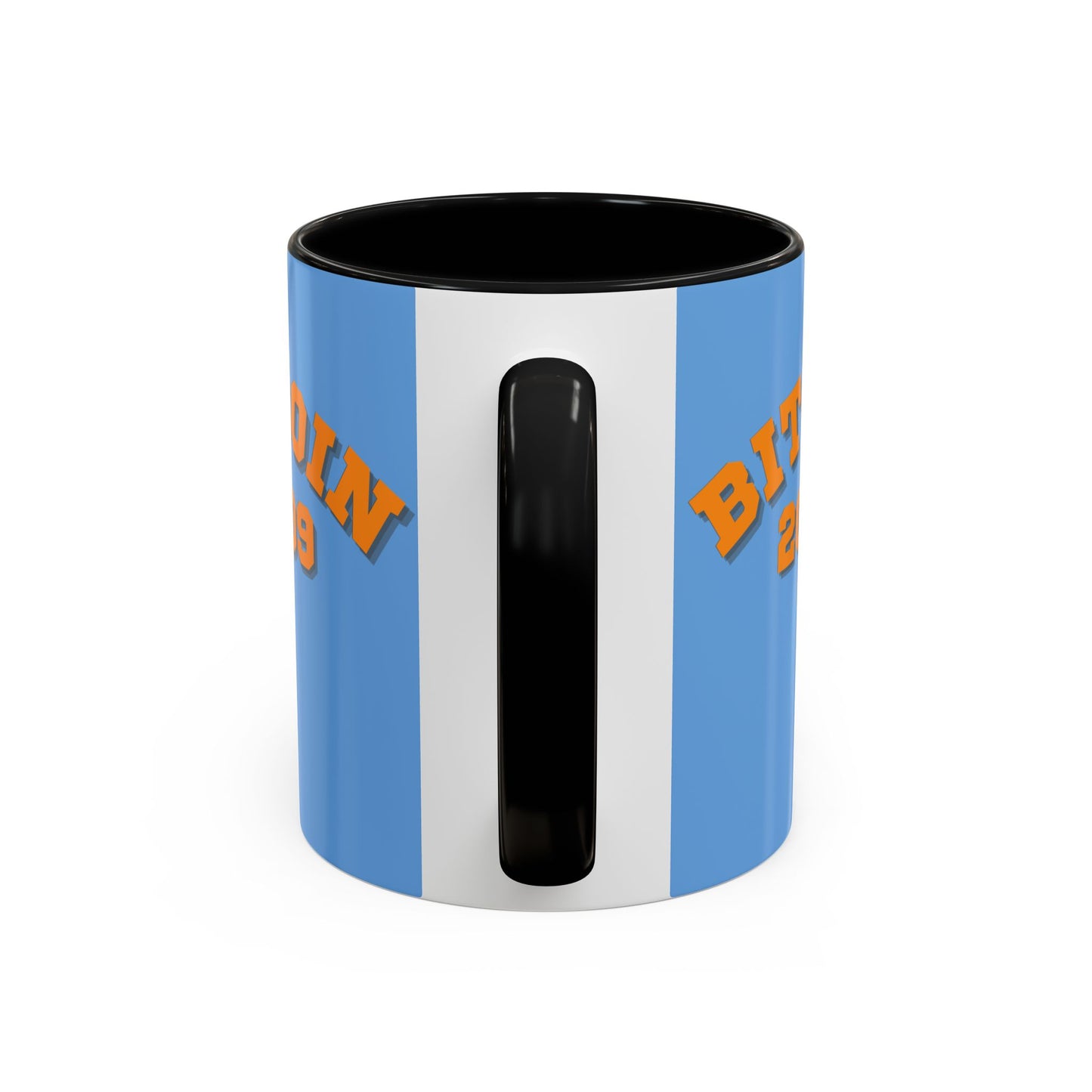 Bitcoin 2009 Light Blue Accent Mug by cypherpunkgear.com