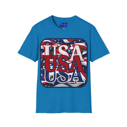 RED White and Blue USA Patriot DKcolors Unisex T-Shirt by cypherpunkgear