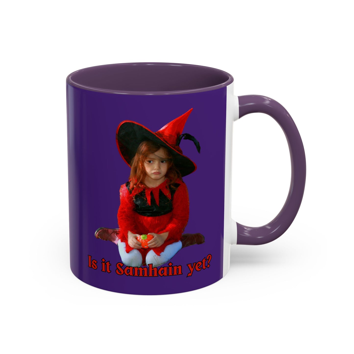 Is it Samhain yet? Dark Purple Accent Mug by CreepyCrafts.boo