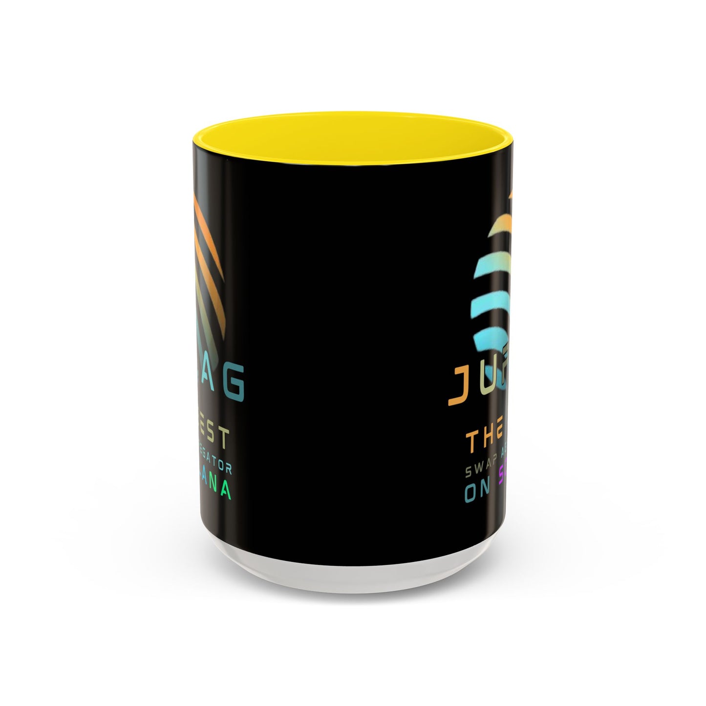 Jupiter (JUP) the best aggregator on Solana Black Accent Mug by cypherpunkgear.com