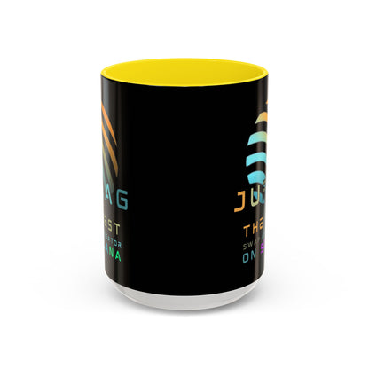 Jupiter (JUP) the best aggregator on Solana Black Accent Mug by cypherpunkgear.com