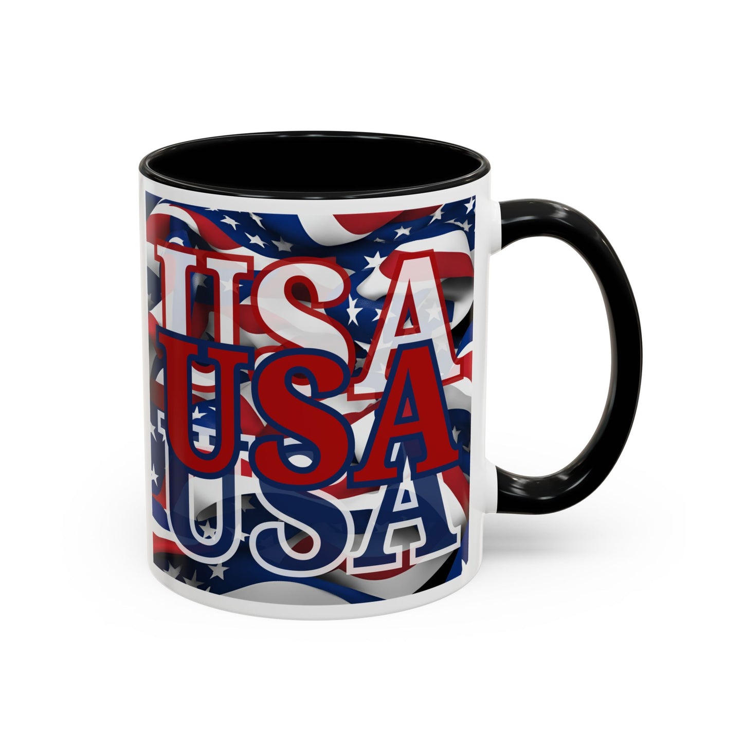 USA Red font Center Patriot Accent Mug by cypherpunkgear.com