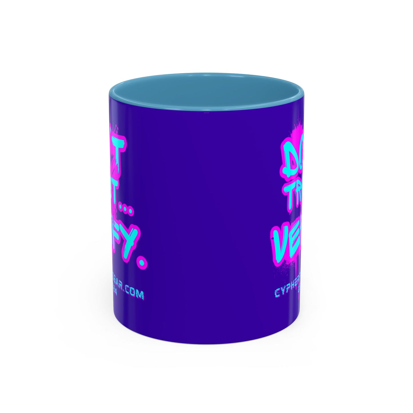 Don't Trust...Verify. Dark Purple Accent Mug by cypherpunkgear.com