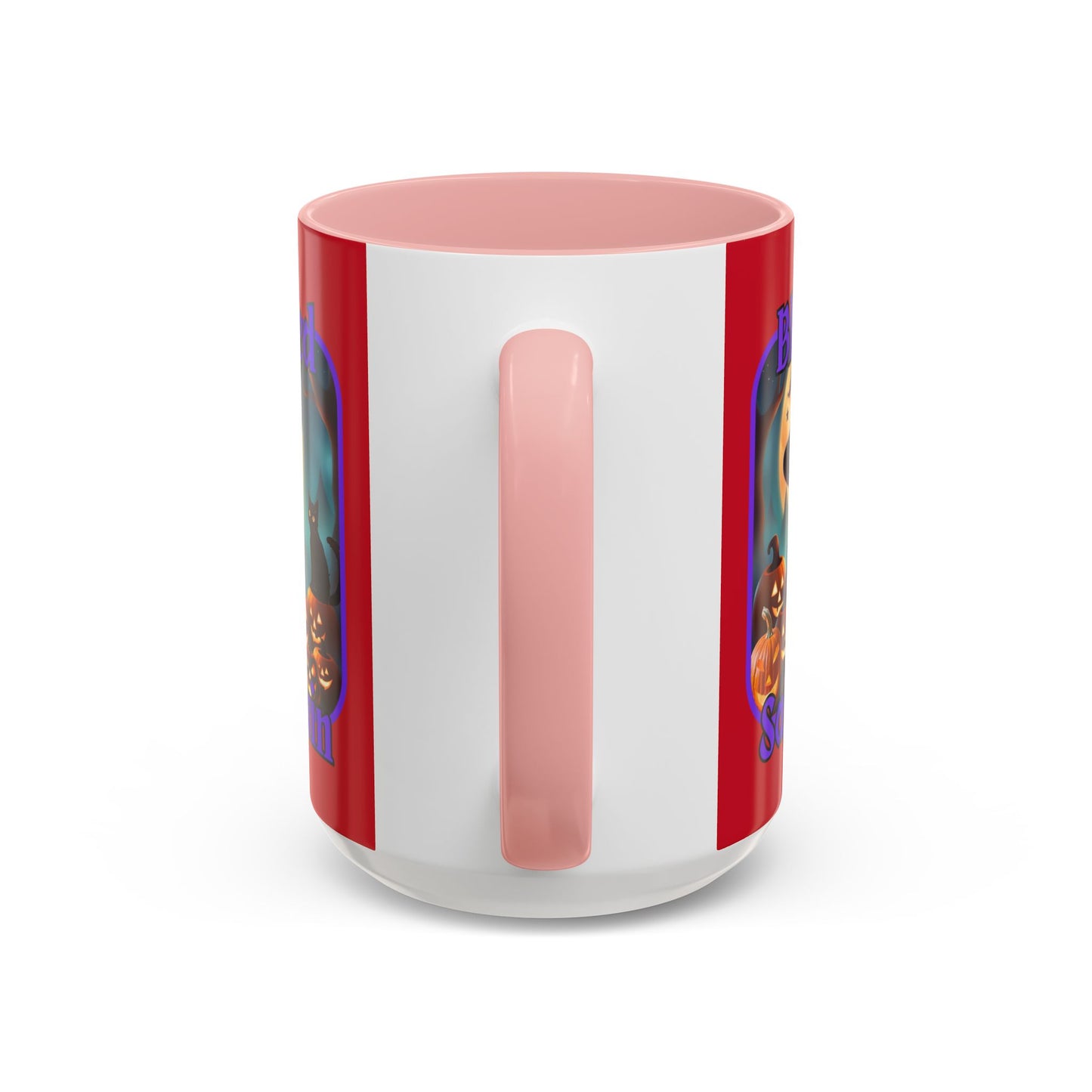 Blessed Samhain Cute Witch Purple font Red Accent Mug by CreepyCrafts.boo